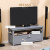 TV Stand, Entertainment Center with Storage, 46" TV Space, Grey
