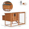 66" Chicken Coop Kit Wooden Chicken House Rabbit Hutch Poultry Cage Hen Pen Backyard with Outdoor Run and Nesting Box