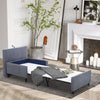 2-In-1 Design Convertible Single Sofa Bed with Side Pocket and Metal Frame Couch for Living Room, Grey