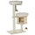 3-Level Cat Tree with Scratching Posts Cat Tower with Funny Cat Badminton Soft Cushion Multi-Platforms Natural