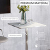 24" Adjustable Square Stainless Steel Top Aluminum Standing Bistro Bar Table - Silver