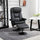 Recliner and Ottoman with Wrapped Base, Swivel PU Leather Reclining Chair with Footrest for Living Room, Bedroom and Office, Black