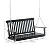 2-Seater Hanging Porch Swing Outdoor Patio Swing Chair Seat with Slatted Build and Chains, 440lbs Weight Capacity, Black