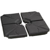 4 Pieces Patio Umbrella Base, Outdoor Cantilever Offset Umbrella Weights w/ U-Locking, 123 lb. Capacity Water or 158 lb. Capacity Sand, Black