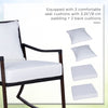 3 Piece Outdoor PE Rattan Patio Rocking Chair Set with Table - Brown