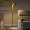 Floor Lamps for Living Room, Modern Standing Lamp with Adjustable Head, 13.75"x10.25"x60.25", Gold