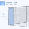 Silver Outdoor Dog Kennel Galvanized Chain Link Fence Heavy Duty Pet Run House Chicken Coop with Secure Lock Mesh Sidewalls for Backyard, Silver