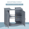 Under Sink Bathroom Cabinet with 2 Doors and Shelf, Pedestal Sink Bathroom Vanity Furniture, Grey