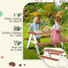 Kids Picnic Table Set, Wooden Table & Bench Set, Kids Patio Furniture Outdoor Toys for Garden, Backyard, Aged 3-8 Years Old, Brown