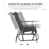 4 Pieces Patio Furniture Set, Outdoor Conversation Set with 2-Person Glider, Single Sling Chair and Glass Coffee Table for Lawn, Black