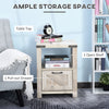 Industrial Side Table with 1 Drawer 1 Shelf  Retro End Desk with Big Tabletop for Living Room Bedroom Dorm, Natural