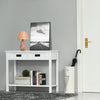 Console Table with 2 Storage Drawers and Open Shelf, Modern Sofa Table for Hallway, Living Room, or Bedroom, White