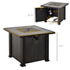 30" 50 000 BTU Outdoor Patio Backyard Gas Fire Pit Table with Beautiful Slate Tabletop & Wicker Design