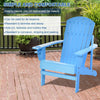 Oversized Adirondack Chair, Outdoor Fire Pit and Porch Seating, Classic Log Lounge w/ Built-in Cupholder for Patio, Lawn, Deck, Blue