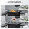 34" Propane Gas Fire Pit Table, 50,000BTU Wicker Gas Firepit with Glass Wind Guard, Lava Rocks and Lid, CSA Certification for Outdoor