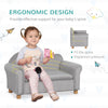 Ergonomic Foam Kids Sofa with Inner Toy Storage Chest, Velvet Kids Couch with Soft Arms, Children's Lounge Furniture, Grey