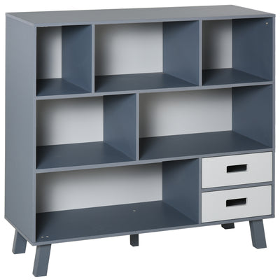 3-Tier Modern Bookcase Chest Open Shelves Cabinet Floor Standing Home Office Storage Furniture Shelving with Drawers