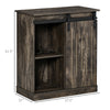 Industrial Cabinet 6-bottle Wine Rack Serving Buffet w/ Sliding Doors , Grey