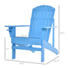 Oversized Adirondack Chair, Outdoor Fire Pit and Porch Seating, Classic Log Lounge w/ Built-in Cupholder for Patio, Lawn, Deck, Blue