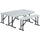 Picnic Table Portable Camping Beer Table Set 3-Piece Folding Picnic Table and Bench, White
