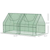 6' x 3' x 3' Portable Greenhouse, Garden Hot House with Two PE/PVC Covers, Steel Frame and 2 Roll Up Windows, Green