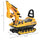 NO POWER Ride On Excavator Toy Tractors Digger Movable Scooter Walker Pretend Play Toddler Construction Truck Basket Storage For Boys Girls 3-8 Years Old, Yellow/Black