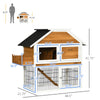 48.5" Wooden Rabbit Hutch Outdoor Pet Playpen Bunny House Enclosure with Plant Box, Slide-out Tray, Ramp, for Small Animals, Natural