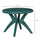 Patio Dining Table with Umbrella Hole Round Outdoor Bistro Table for Garden Lawn Backyard, Green