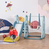 3 in 1 Kids Slide and Swing Set with Basketball Hoop Water-fillable Base Toddler Climber Playset Indoor Outdoor Exercise Toy