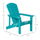 Outdoor HDPE Adirondack Deck Chair,Plastic Lounger with High Back and Wide Seat, Turquoise
