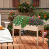 48'' Raised Garden Bed, Elevated Wooden Planter Box DIY Paint with Holes for Vegetables, Herb and Flowers Backyard, Patio, Balcony Use
