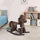 Kids Plush Ride-On Rocking Horse Toy Children Chair with Soft Plush Toy & Fun Realistic Sounds - Brown