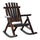 Wooden Rustic Rocking Chair, Indoor Outdoor Adirondack Log Rocker with Slatted Design for Patio, Lawn, Carbonized Color
