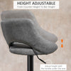 Modern Bar Stools Set of 2 Swivel Bar Height Barstools Chairs with Adjustable Height, Round Heavy Metal Base, and Footrest, Grey