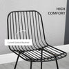 Bar Stools, Metal Bar Stools with Backs, Curved Slatted Backrest, Steel Frame for Kitchen, Bar, Bar Height Bar Stools, Black