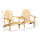 Set of 2 Wooden Adirondack Chairs, Outdoor Double Seat with Center Table and Umbrella Hole for Patio, Backyard, Deck, Fire Pit, Natural