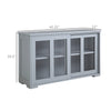 Modern Kitchen Sideboard, Stackable Storage Cabinet, Sliding Glass Door Console, Cupboard Serving Buffet for Kitchen & Dining Room, Grey