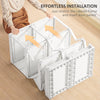 Portable Wardrobe Closet, Folding Bedroom Armoire, Clothes Storage Organizer with Cube Compartments, Hanging Rod, Magnet Doors, White