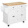 Rolling Kitchen Island Cart on Wheels with Rubber Wood Top, Spice Rack, Towel Rack & Drawers for Dining Room, White
