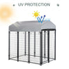 6' x 4' x 6' Large Dog Kennel Outdoor Steel Fence with UV-Resistant Oxford Cloth Roof & Secure Lock