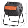 Tumbling Compost Bin Outdoor 360Â° Dual Chamber Rotating Composter 43 Gallon, Orange