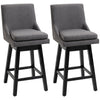 Bar Stools, Bar Stools with Backs, Soft Padding Cushion, Wood Legs for Kitchen, Bar, Bar Height Bar Stools