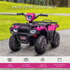 12V Electric Toy Car with Forward Backward Function, Music, LED Headlights, for Ages 3-5 Years, Pink