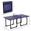72" Compact Folding Multi-Use Indoor / Outdoor Table Tennis Table With Net And Post Set, Blue