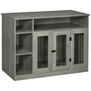Dog Crate Furniture with Storage Space, Dog Kennel with Lockable Door, Pet Cage for Large Medium Dogs, 47" x 23.5" x 35", Gray