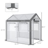 Outdoor Walk-In Tunnel Greenhouse with Roll-up Windows, 2 Zippered Doors, & Weather Cover,  8' L x 6' W x 7.4' H