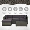 5-Piece Deluxe Outdoor Patio Rattan Furniture Set with Durability Comfortable Seating and a Modern Look Grey