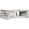 Rustic Coffee Table with Storage, Vintage Coffee Table for Living Room Furniture, Cocktail Table with Cabinet, Open Storage Compartments