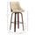 Counter Height Bar Stools Set of 2 PU Leather Swivel Barstools with Footrest and Tufted Back, Beige