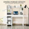 Farmhouse Computer Desk with Hutch and Cabinet, Home office Desk with Storage, for Study, White